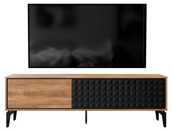 TV-Lowboard Ella Schwarz - Braun - Holzwerkstoff - 190 x 60 x 40 cm