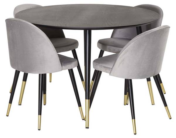 Essgruppe Dipp 2 (5-teilig) Glas Schwarz - Hochglanz Schwarz