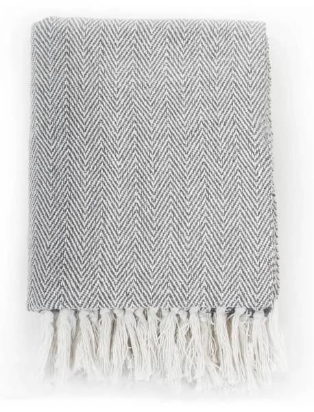 Couverture 295524-1 Gris - Coton - 125 x 1 x 150 cm