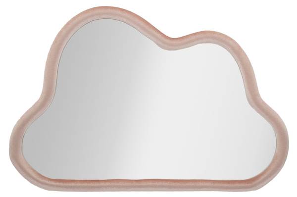 Gerahmter Spiegel Cloud Pink - Samt - 90 x 60 x 4 cm