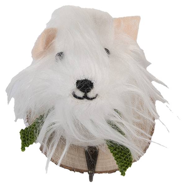 Wandhaken Hund Van Weiß - Textil - 15 x 14 x 11 cm