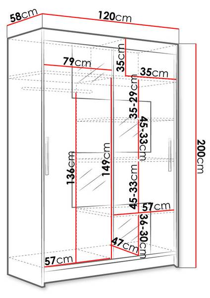Kleiderschrank Miami III Weiß