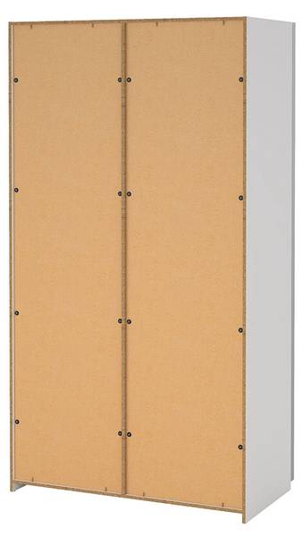 Kledingkast Como wit - plaatmateriaal op houtbasis - textiel - 119 x 221 x 67 cm