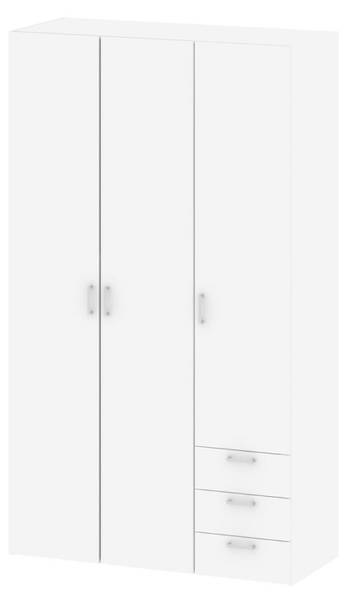 Kleiderschrank Spell Weiß - Holz teilmassiv - 116 x 200 x 50 cm