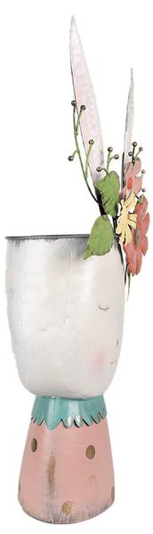 Blumentopf Kaninchen Norasi Weiß - Metall - 19 x 62 x 29 cm