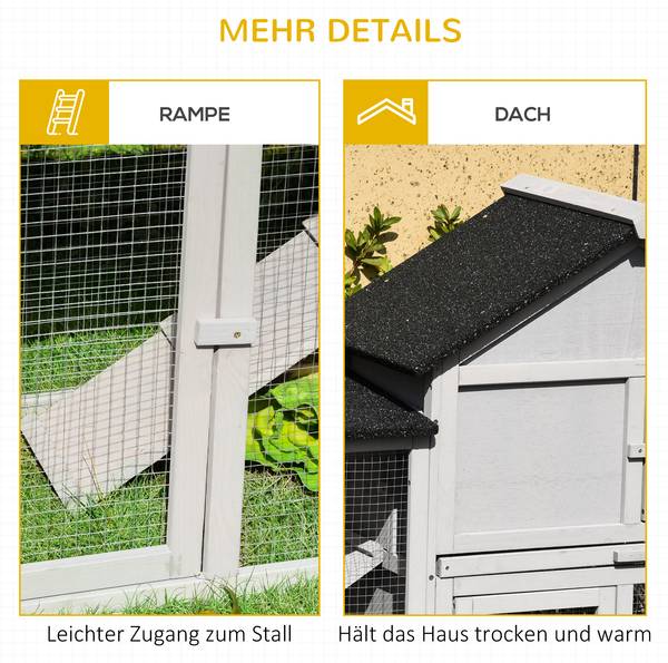Kleintierstall D51-103GY Grau - Massivholz - 46 x 85 x 210 cm