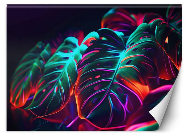 Fototapete Monstera Blätter futuristisch 200 x 140 cm