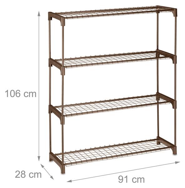 Braunes Blumenregal Metall 4 Ebenen Braun - Stahl - 91 x 106 x 28 cm