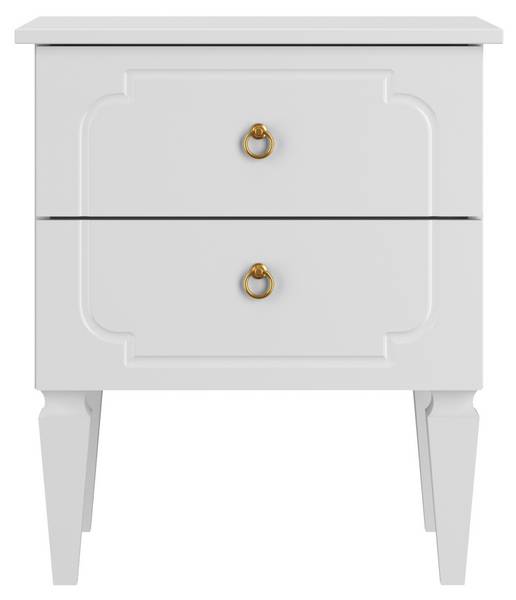Nachttisch Royal Weiß - Holzwerkstoff - 51 x 59 x 40 cm