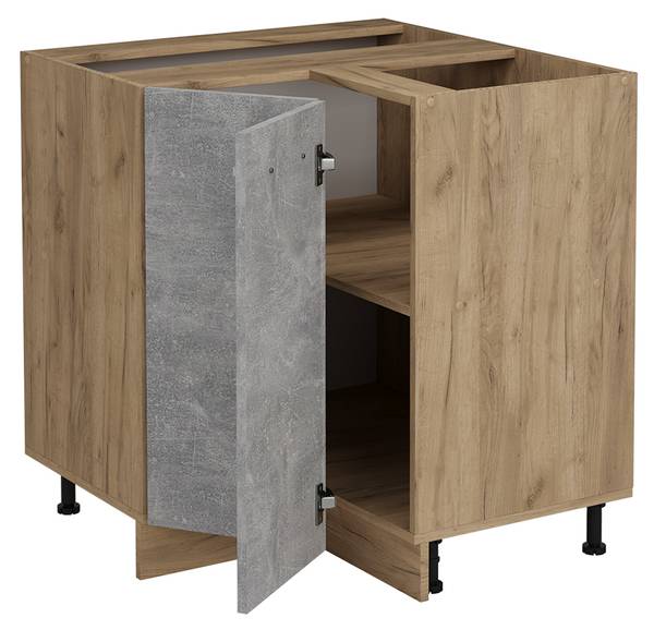 Hoekkast R-Line 53854 bruin - grijs - chroom - 76 x 82 x 60 cm