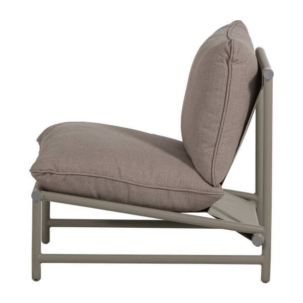 Fauteuil de jardin ELVO Gris - Tissu structuré - Microfibre - Polypropylène - 82 x 75 x 75 cm
