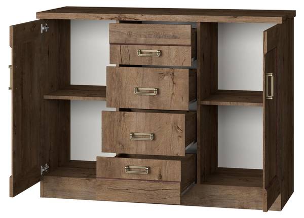 Sideboard Tadeusz 5 Braun - Holzwerkstoff - 120 x 90 x 44 cm