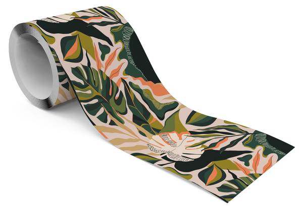 Bande Décorative PLANTES Feuilles Nature Beige - Marron - Vert - Orange - Polaire - 10 x 300 x 300 cm