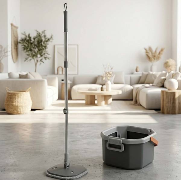 Kit serpillière avec réservoir Gris - Orange - Polyester - 34 x 20 x 33 cm
