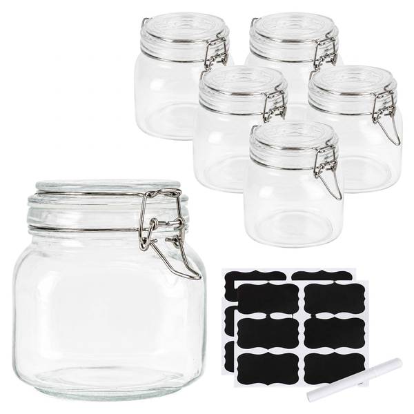 Inmaakpotten, set 6x750 ml ijzer - silicone - 12 x 13 x 12 cm
