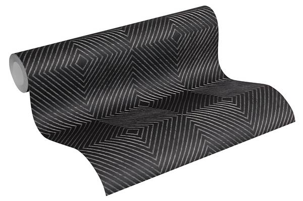 Vliestapete 369265-GU Schwarz - Textil - 53 x 1 x 1005 cm