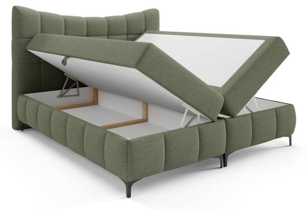 Boxspringbett CHARLES Grün - Breite: 164 cm