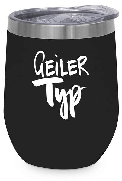Thermobecher GEILER TYP Schwarz - Weiß - Metall - 9 x 12 x 1 cm