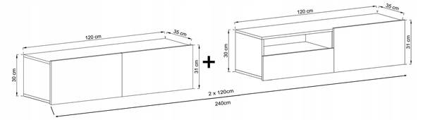 Tv-Lowboard ENJOY Grau