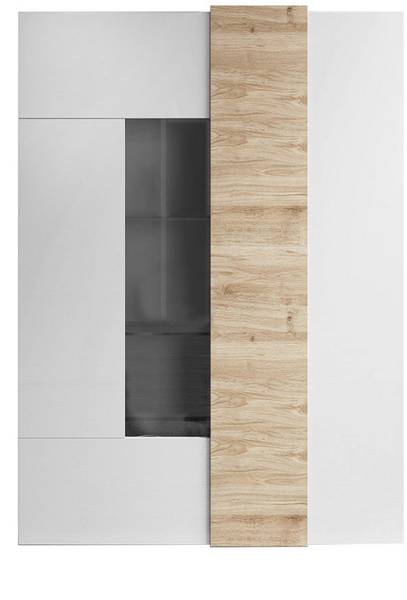 Vitrine 2 portes en verre sans éclairage Blanc - Bois manufacturé - 121 x 169 x 44 cm