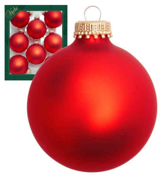 Weihnachtskugeln uni 8er-Set Glas - 7 x 7 x 7 cm