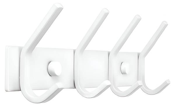 Porte-manteau mural Soho I Blanc - Métal - 8 x 30 x 30 cm