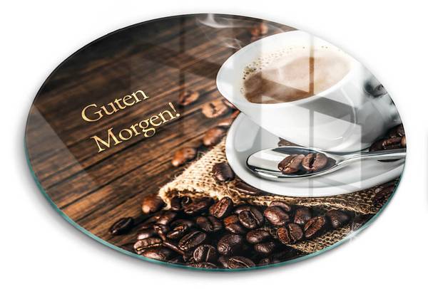 Schneidebrett Guten Morgen! Braun - Glas - 30 x 30 x 1 cm