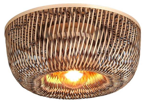 Deckenleuchte Barbados Braun - Bambus - 35 x 17 x 17 cm
