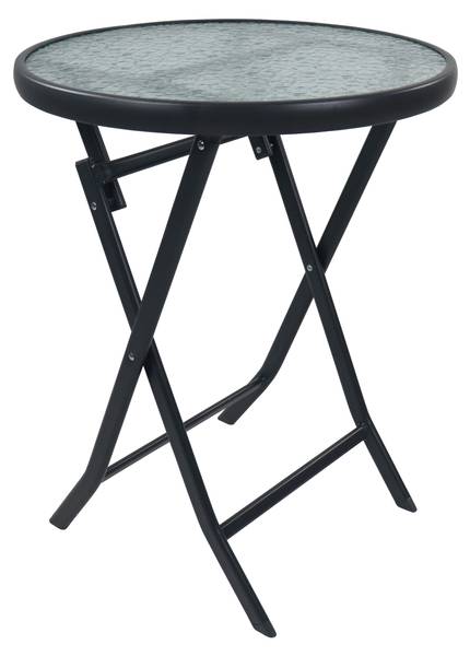 Gartentisch Sonlas Grau - Glas - Metall - 55 x 70 x 55 cm