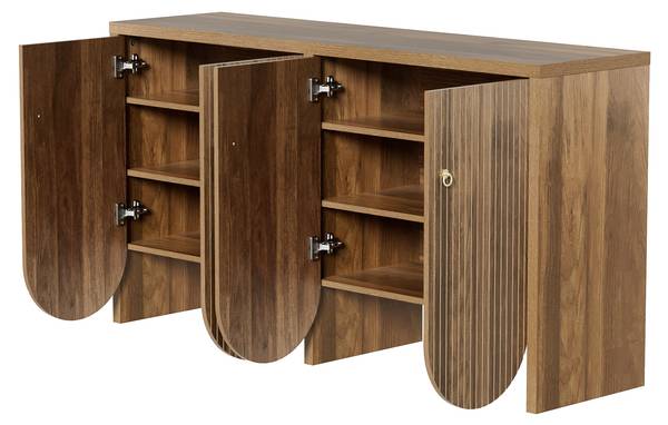 Sideboard Coeus Ⅱ Braun - Holzwerkstoff - Metall - 147 x 80 x 147 cm