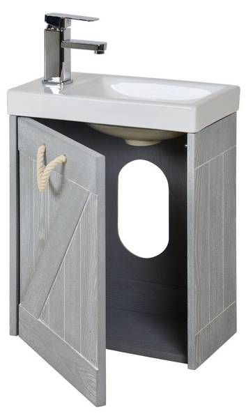 Badmöbel-Set MISTRAL 2-teilig Grau - Holzwerkstoff - 53 x 41 x 22 cm