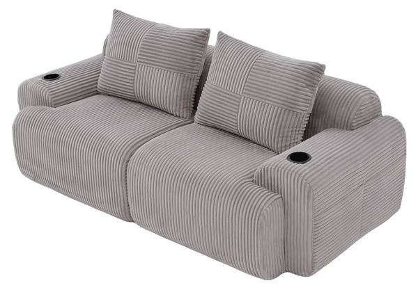 2-Sitzer Sofa MERIDIANCLARITY Grau - Cord - 200 x 80 x 99 cm