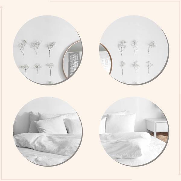 Spiegel Flora 4er-set Silber - Glas - 20 x 1 x 20 cm
