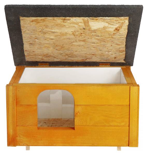 Katzenhaus DH001 YELLOW Gelb - Massivholz - 39 x 30 x 54 cm