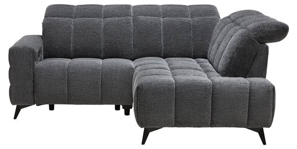 Wohnlandschaft PARIS Grau - Metall - Textil - Holz teilmassiv - 215 x 85 x 182 cm