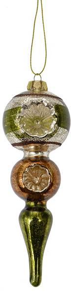 Kersthanger CH674715 groen - glas - 6 x 17 x 6 cm