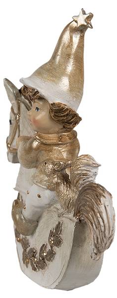 Decoratie Beeld Kabouter Xmas&Caiden beige - kunststof - 3 x 11 x 10 cm