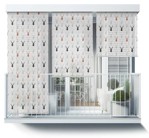 Außenrollo Cervus Albus Grau - Textil - 40 x 180 x 1 cm