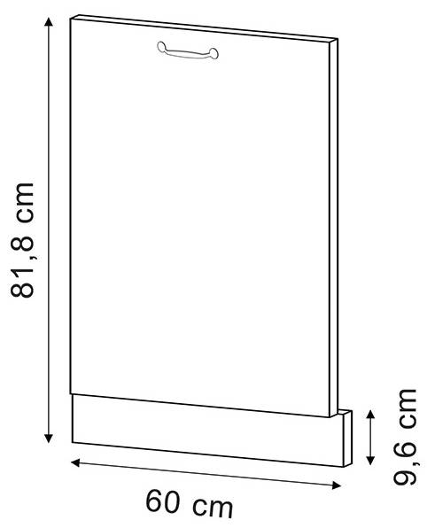 Panneau de lave-vaisselle R-Line 55006 Imitation chêne de Sonoma - Blanc - Largeur : 60 cm