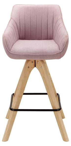 Barhocker LEONIE Pink - Metall - Massivholz - Textil - 55 x 106 x 56 cm