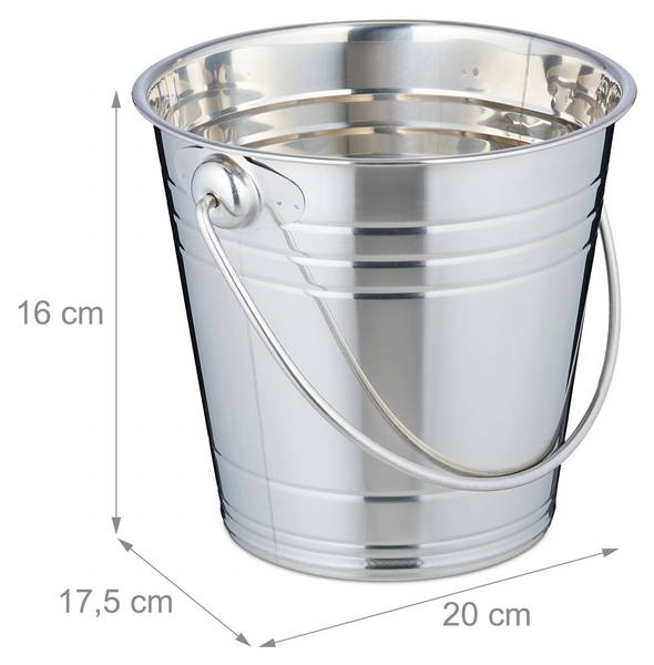 Sektkühler Edelstahl Silber - Metall - 20 x 16 x 18 cm