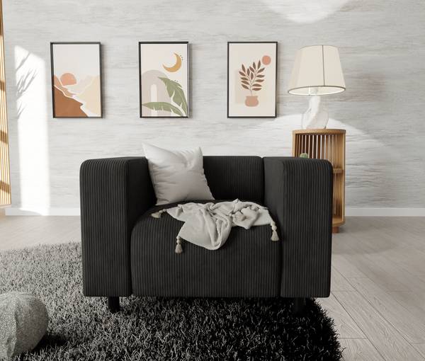 Bankstellen Mette 3+2+1 zwart