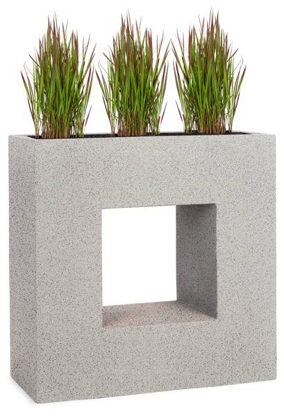 Pflanzkübel VISTA Hochbeet Grau - Fiberglas - 66 x 66 x 28 cm