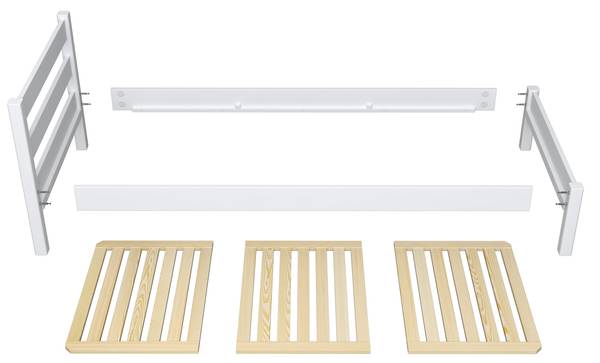 Einzelbett N01 mit Schublade Weiß - 128 x 198 cm