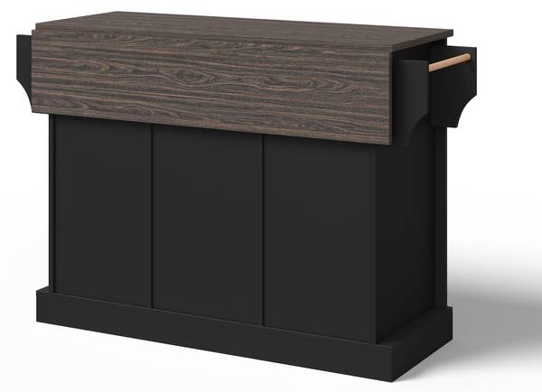 Küchenwagen WoodyEve Ⅲ Schwarz - Holzwerkstoff - 70 x 91 x 120 cm