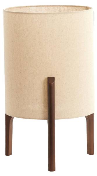 Tischleuchte Litto Braun - Holzwerkstoff - Massivholz - 28 x 44 x 28 cm