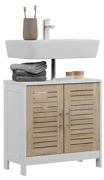 Waschbeckenunterschrank Looma 57487 Braun - Weiß - Holzwerkstoff - 60 x 60 x 30 cm