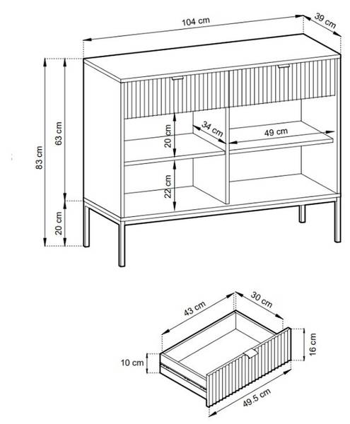 Kommode AMBER Schwarz