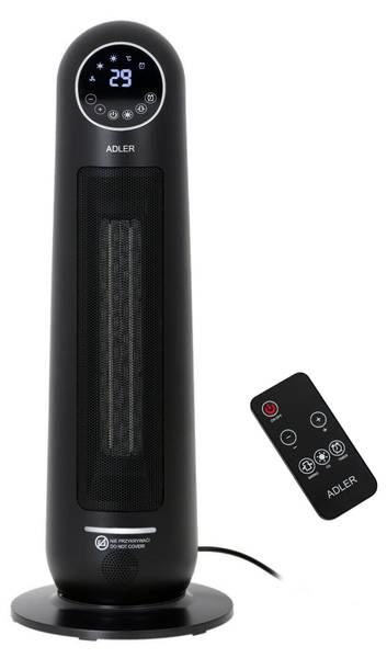 Stand-Keramikheizlüfter Schwarz - Keramik - Kunststoff - 24 x 64 x 24 cm