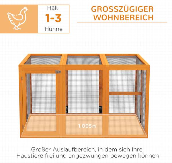 Hühnerstall D51-421V00OG Orange - Massivholz - 85 x 81 x 140 cm